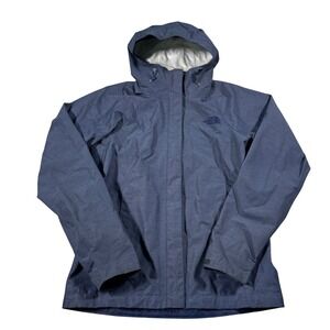 The North Face Rain Jacket Womens XS Blue Heathered Hooded Waterproof Gorpcore
